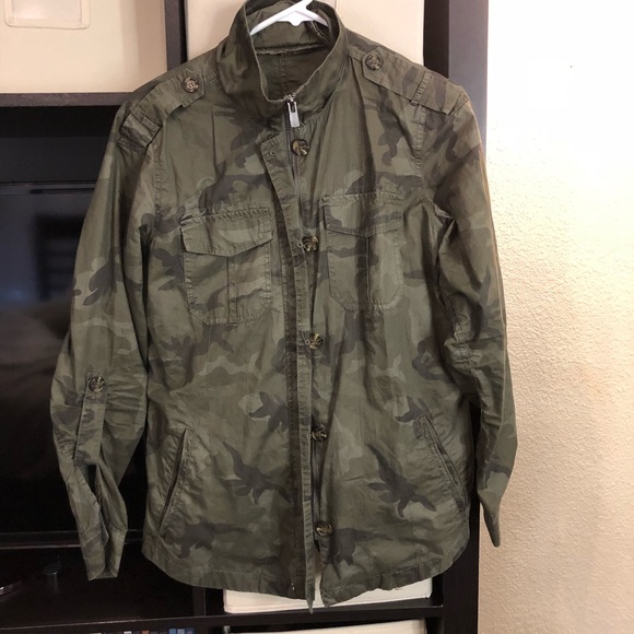 Buffalo David Bitton Women/'s Lightweight Military Jacket Army Green